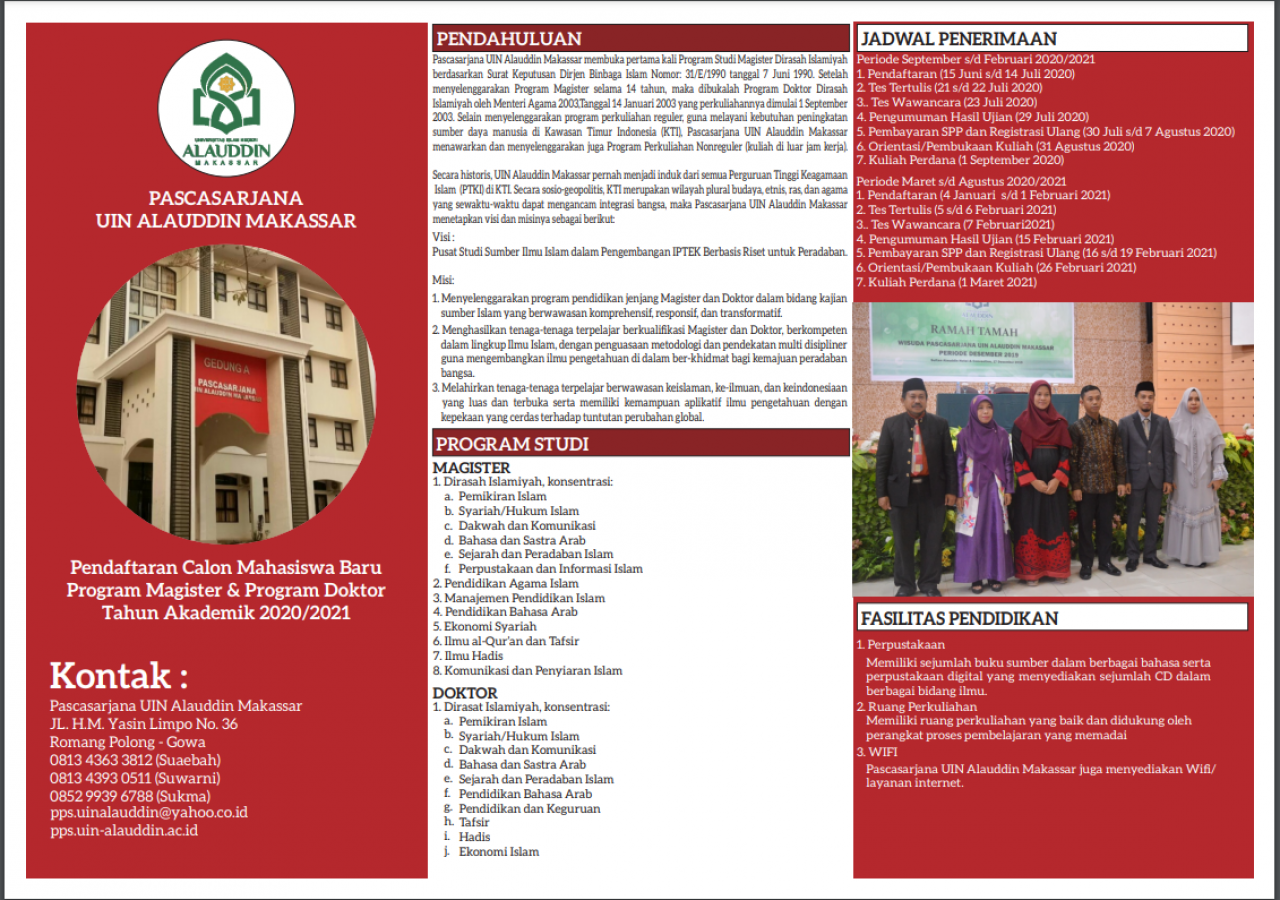 Gambar Pascasarja UIN Alauddin Buka Pendaftaran Mahasiswa Baru