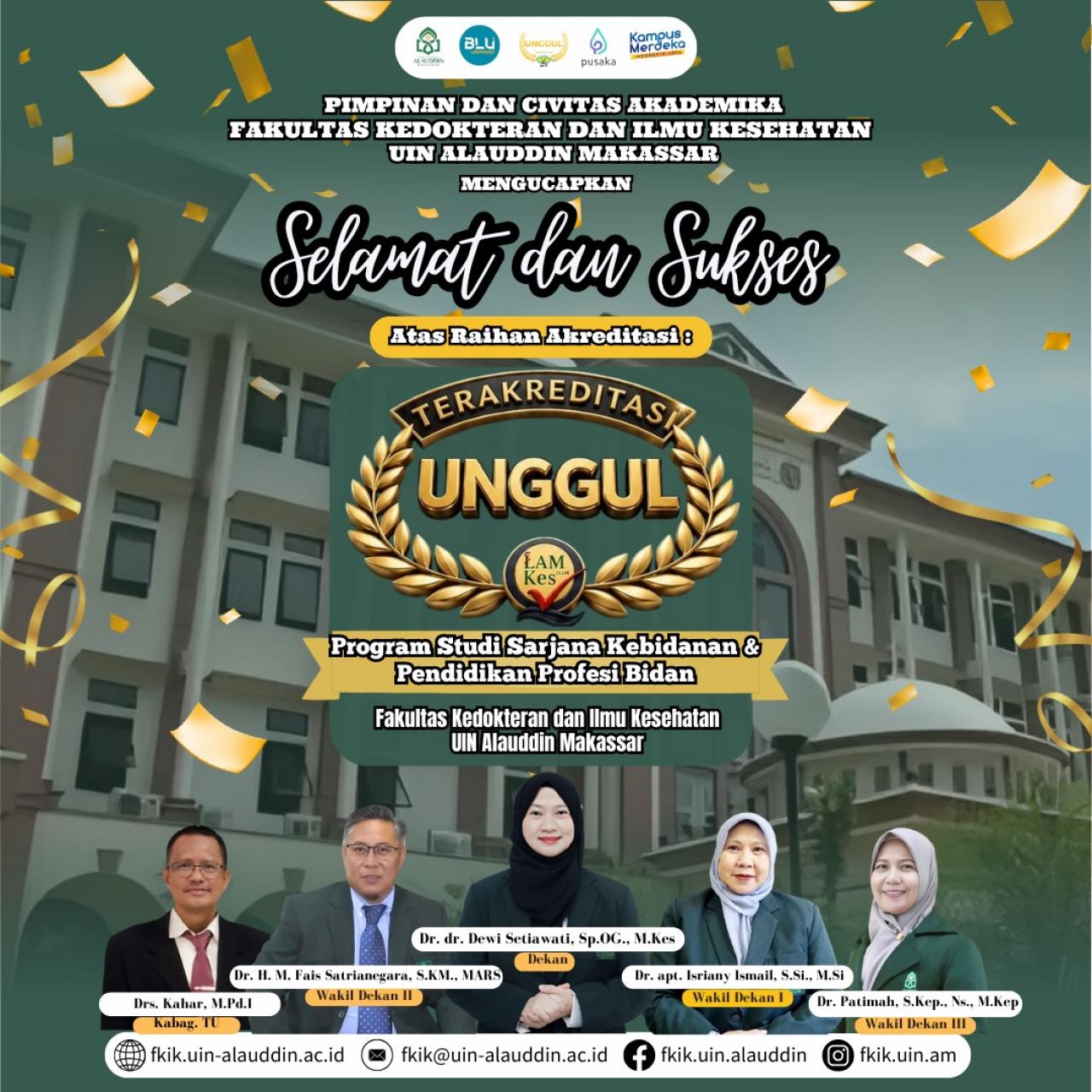 Gambar Prodi Sarjana Kebidanan dan Profesi Bidan FKIK UIN Alauddin Raih Akreditasi Unggul