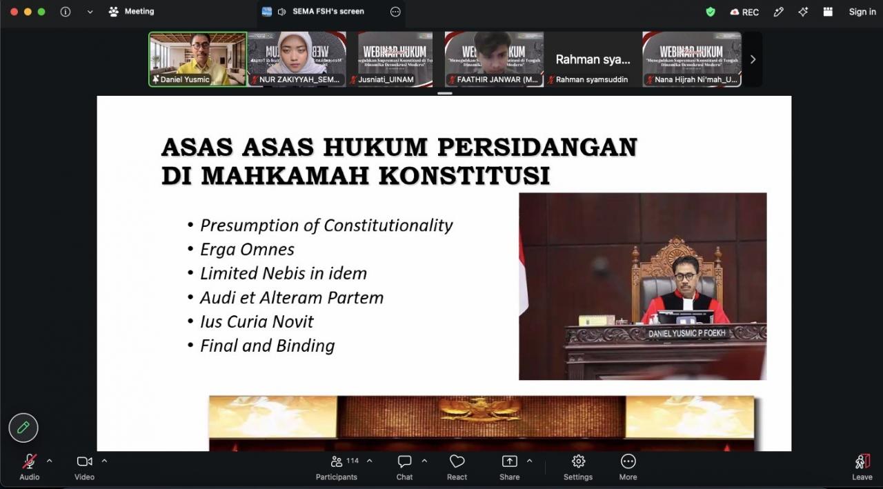 Gambar SEMA FSH UIN Alauddin Hadirkan Hakim MK, Soroti Supremasi Konstitusi dan Tantangan Demokrasi
