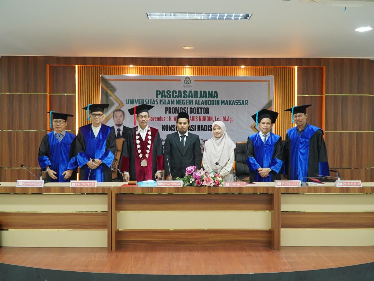 Gambar Lulus Doktor Ilmu Hadis dengan IPK 4,0, Abd Haris   Jadi Alumni ke-1958 Pascasarjana UIN Alauddin