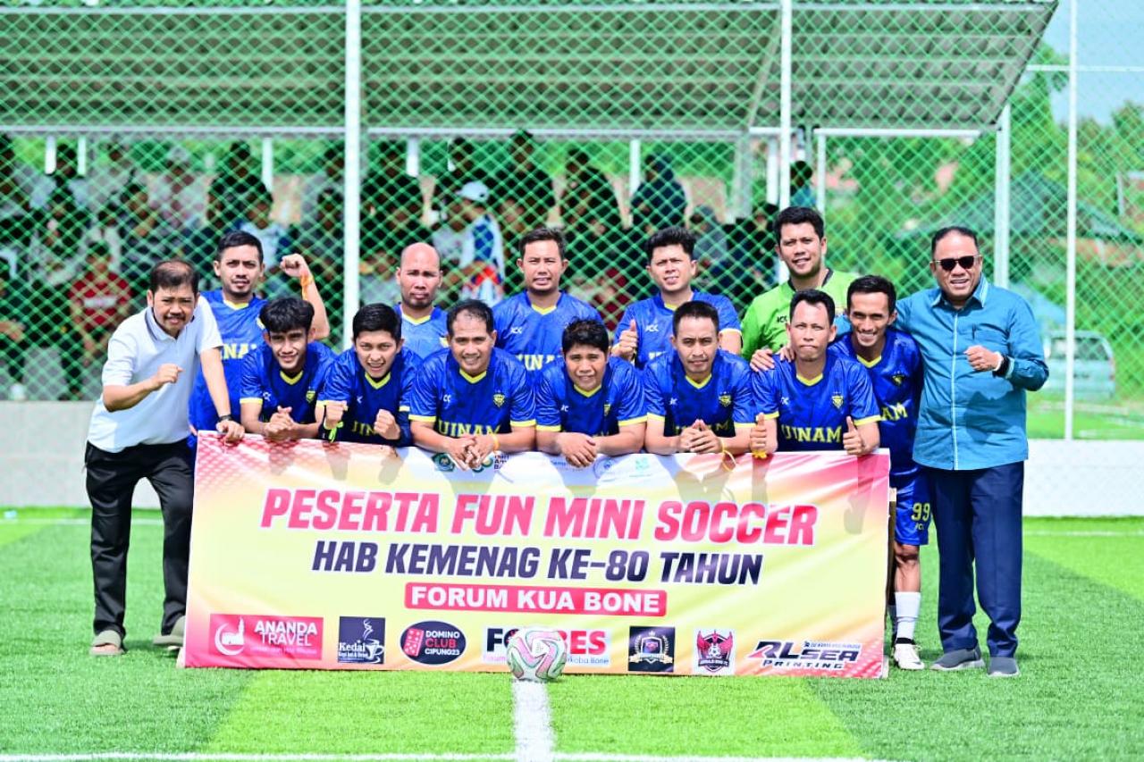 Gambar Tim Mini Soccer UIN Alauddin Makassar Juara 1 Porseni HAB ke-80 Kemenag