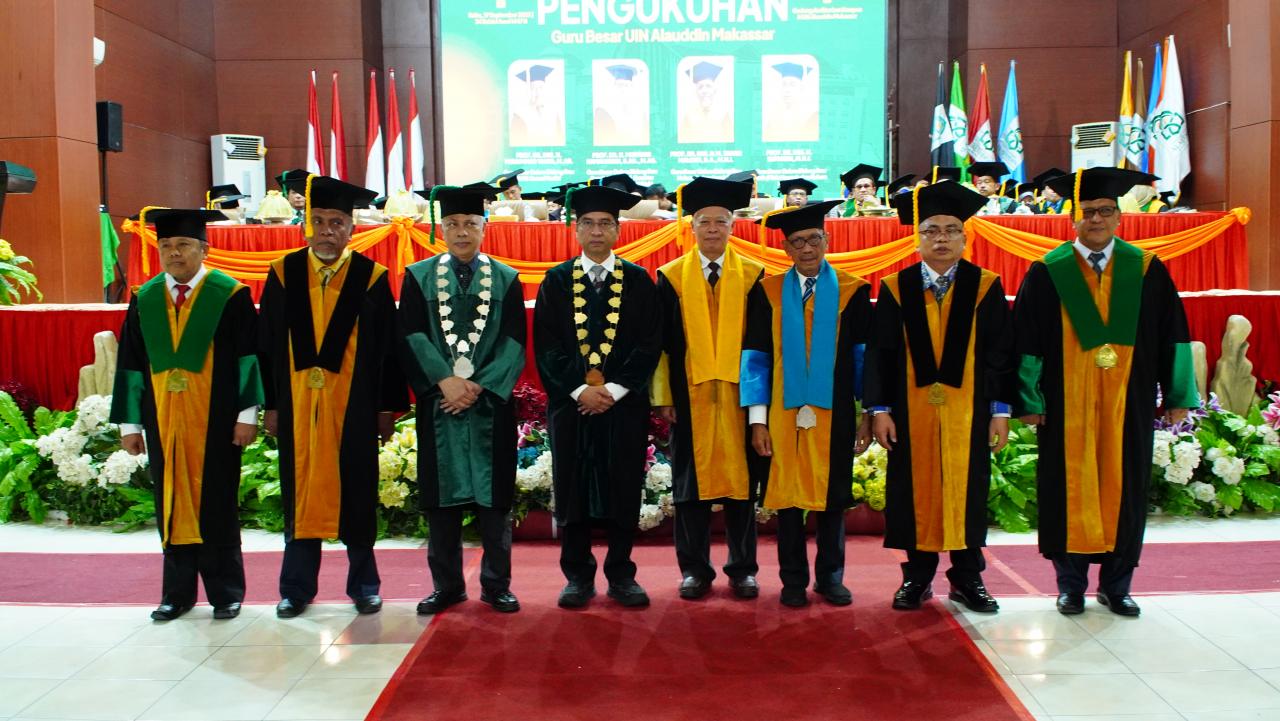 Gambar Empat Guru Besar Resmi Dikukuhkan di UIN Alauddin Makassar, Momentum Kebangkitan Keilmuan