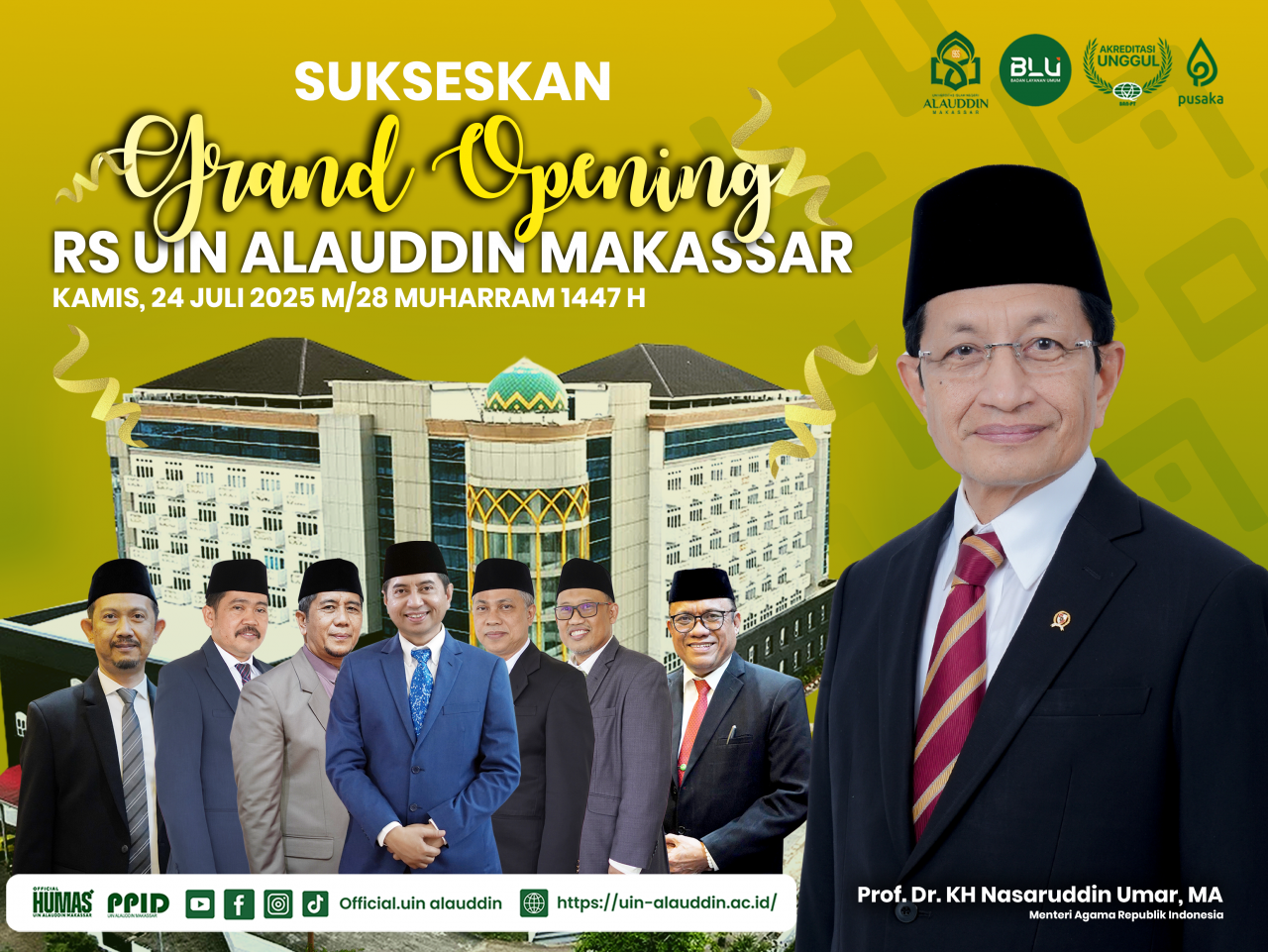 Gambar Momen Bersejarah! Menag RI Akan Resmikan RS UIN Alauddin Makassar