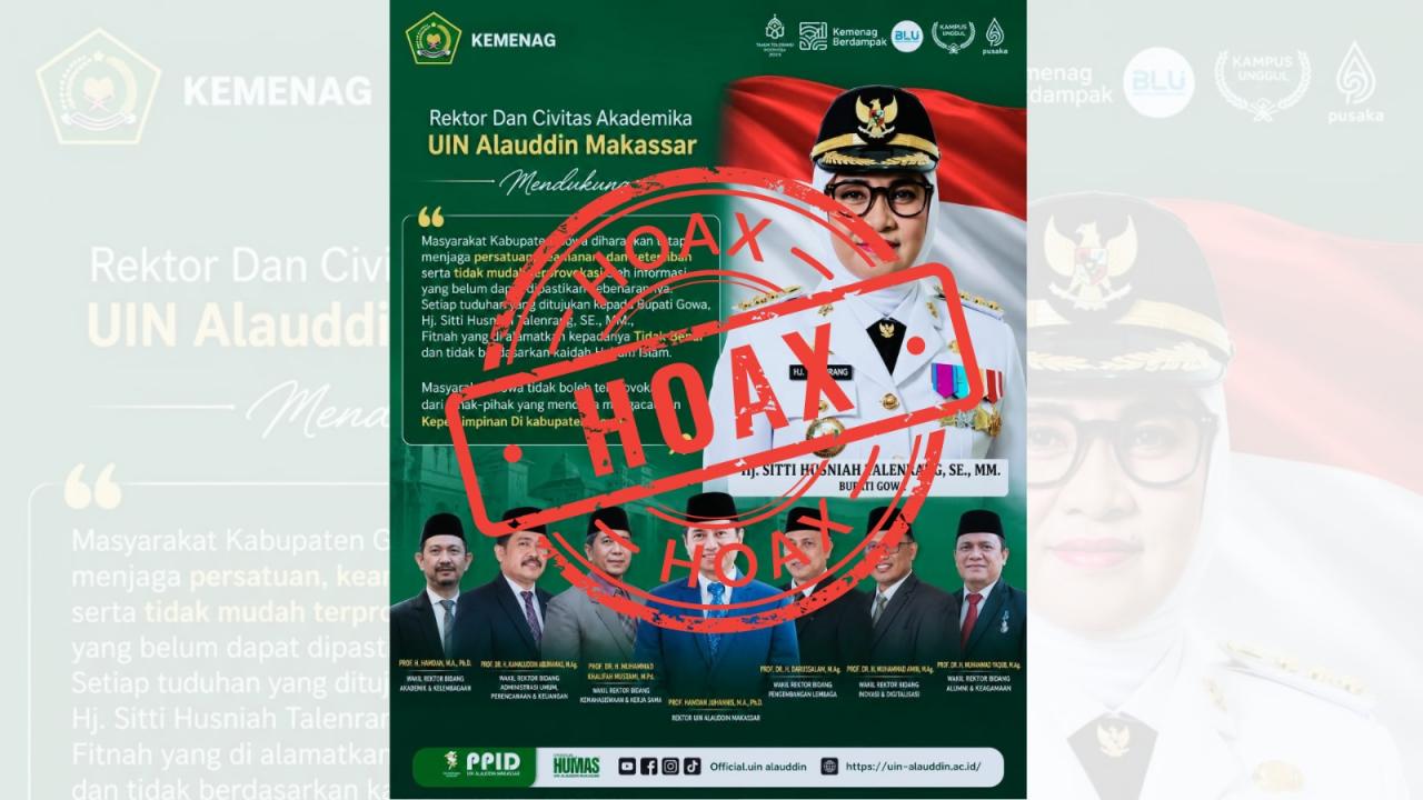 Gambar UIN Alauddin Makassar Klarifikasi Flyer yang Mencatut Foto Rektor dan Jajaran Pimpinan