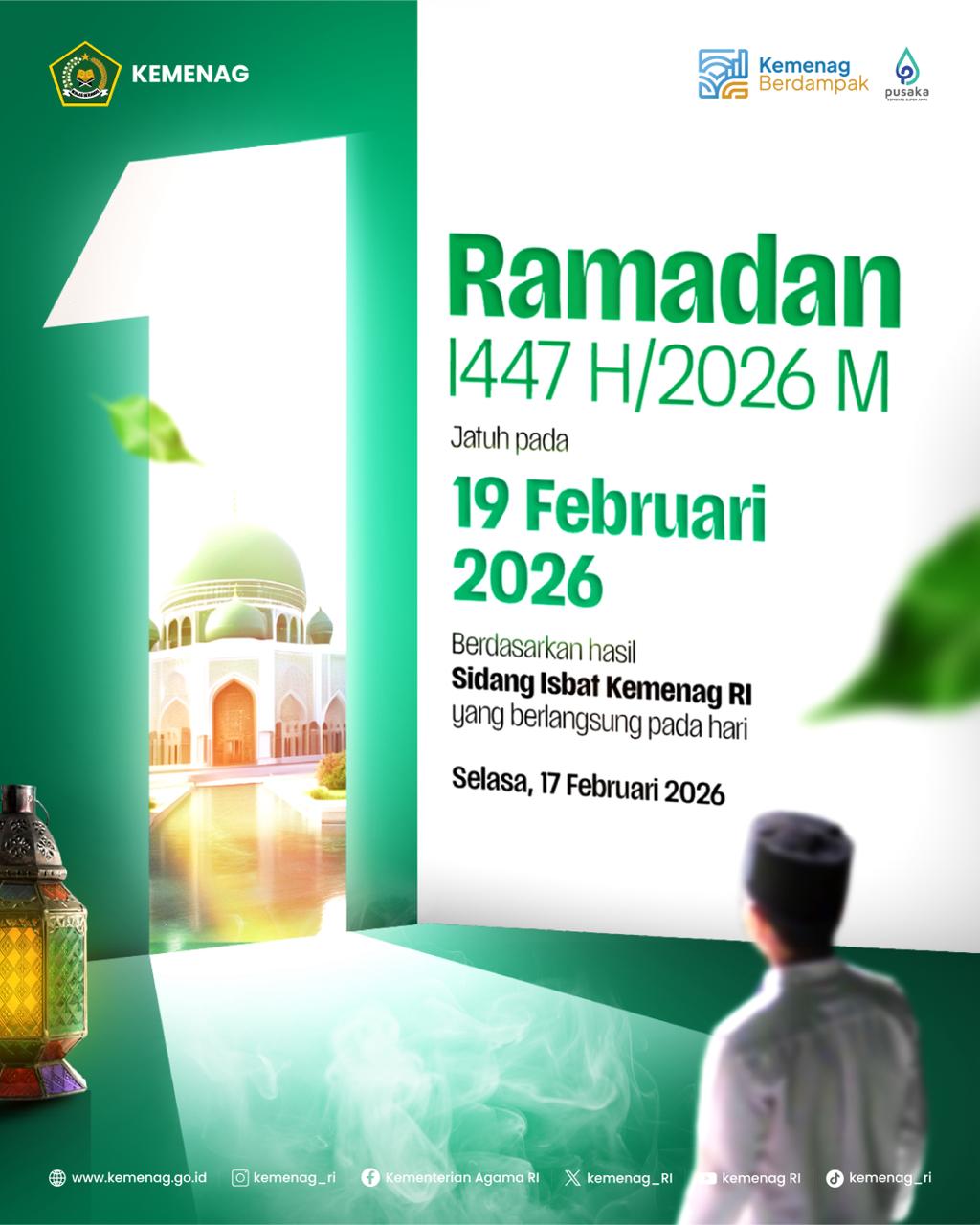Gambar Pemerintah Tetapkan 1 Ramadan 1447 H Jatuh pada 19 Februari 2026