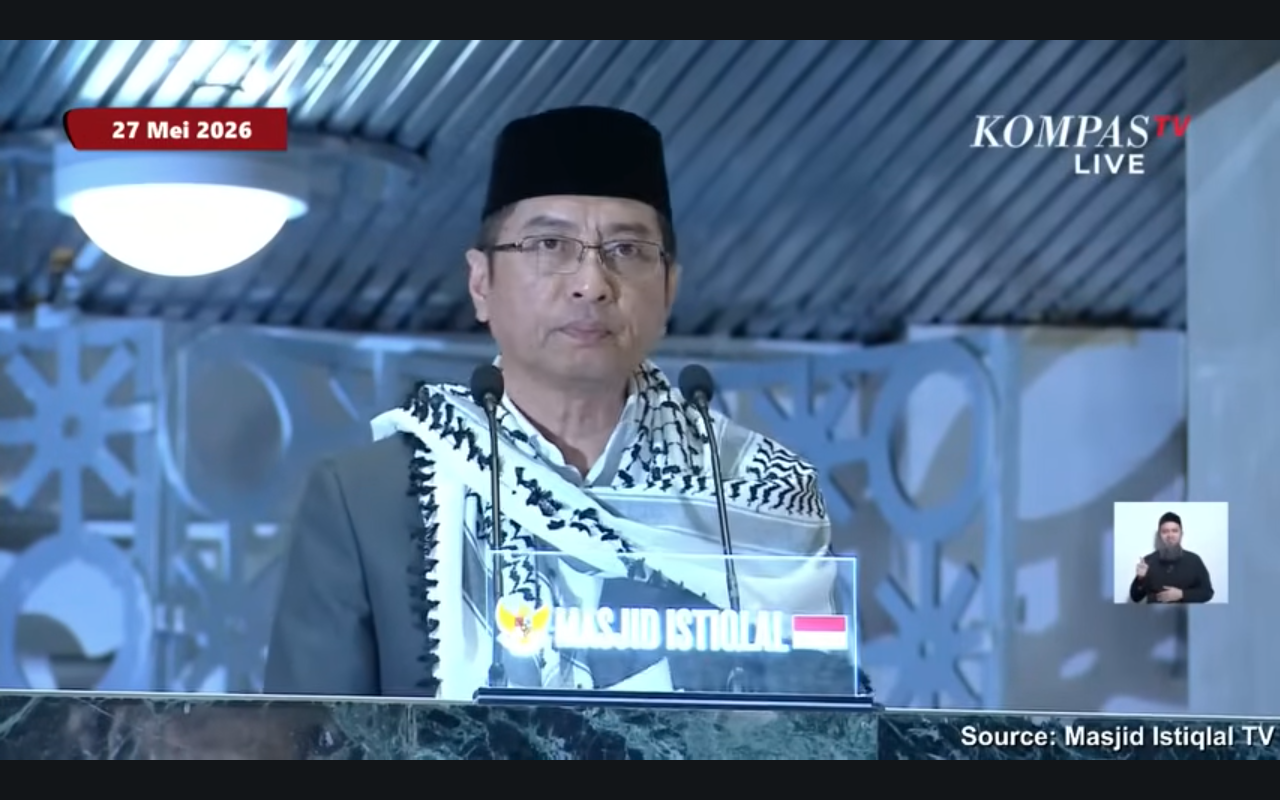 Gambar Khatib Iduladha di Masjid Istiqlal, Rektor UIN Alauddin Serukan Spirit Kurban dan Kemanusiaan