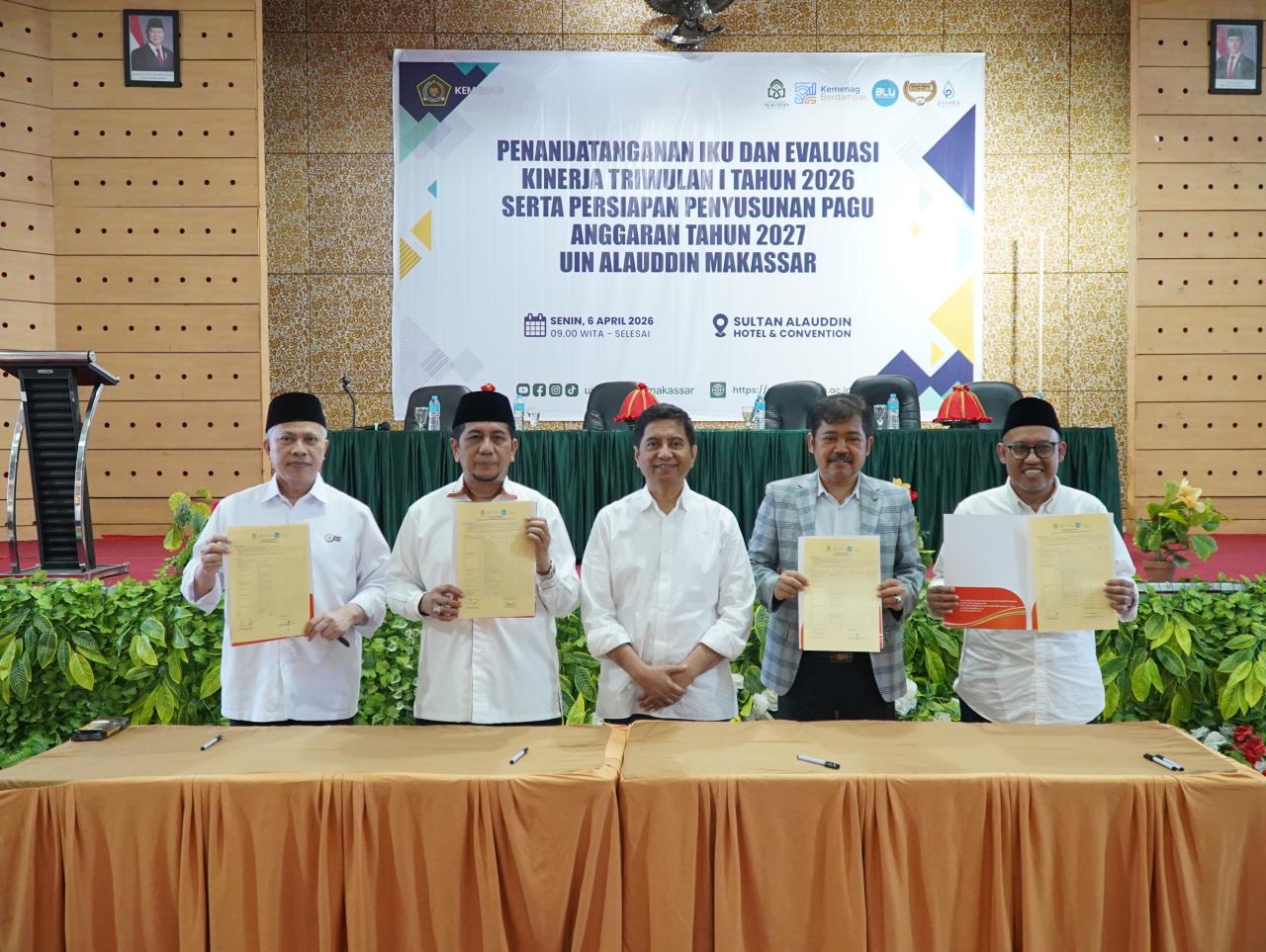 Gambar UIN Alauddin Teken IKU, Evaluasi Kinerja Triwulan I 2026, dan Siapkan Pagu Anggaran 2027