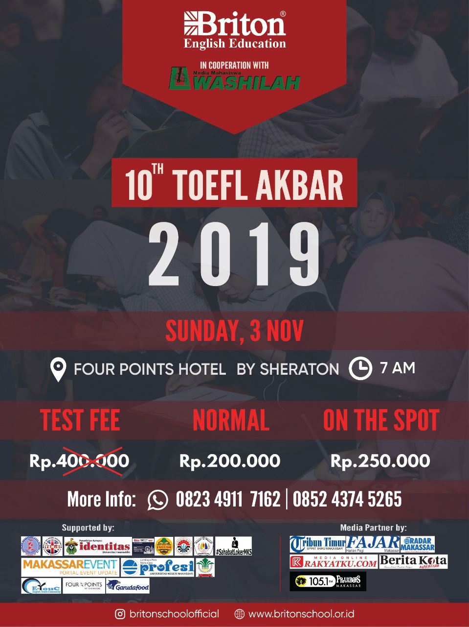 Gambar UKM LIMA Bekerjasama dengan Briton akan Gelar Test TOEFL Akbar Ke 10