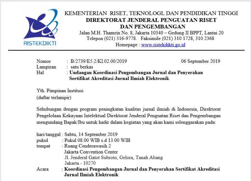 Gambar 15 Jurnal Ilmiah UIN Alauddin Mendapat Sertifikat Akreditasi Kemenristekdikti