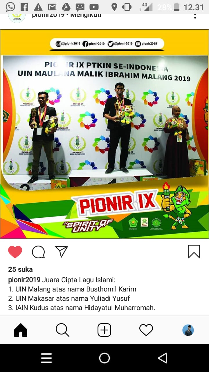 Gambar Kontingen UIN Alauddin Raih Medali Perak dari Cabang Lomba Cipta Lagu Islami