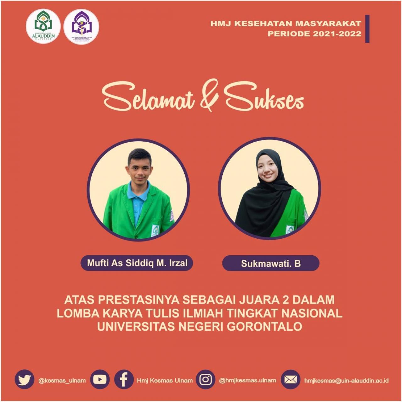 Gambar Bangga! Mahasiswa Prodi Kesmas FKIK UIN Alauddin Juara 2 KTI di Universitas Negeri Gorontalo