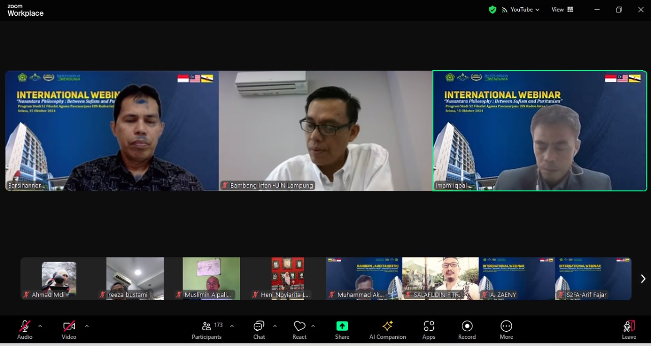 Gambar Dekan FAH Jadi Narasumber di International Webinar Program Magister UIN Raden Intan Lampung