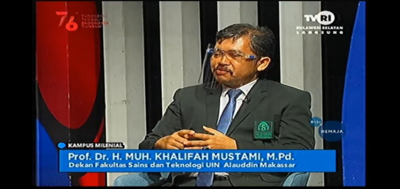 Gambar Dekan FST UIN Alauddin Jadi Narasumber Dialog Milenial TVRI Sulawesi Selatan