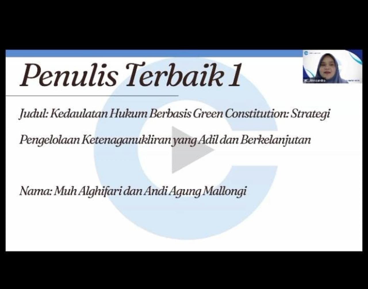 Gambar Delegasi LDRH Raih Penulis Terbaik 1 Pada Kegiatan Akasa Law Fair Tingkat Nasional