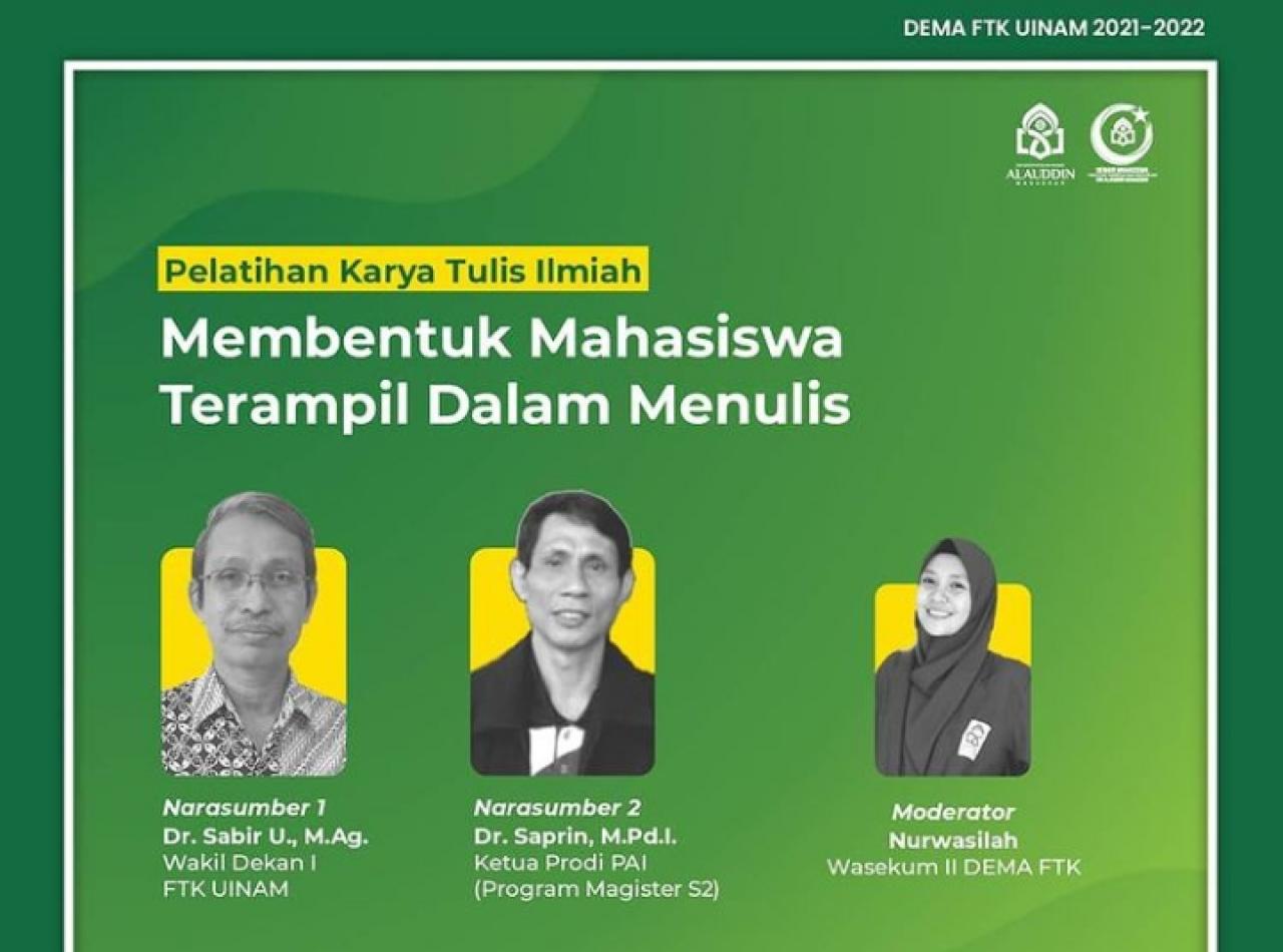 Gambar Dema FTK UIN Alauddin Gelar Pelatihan KTI