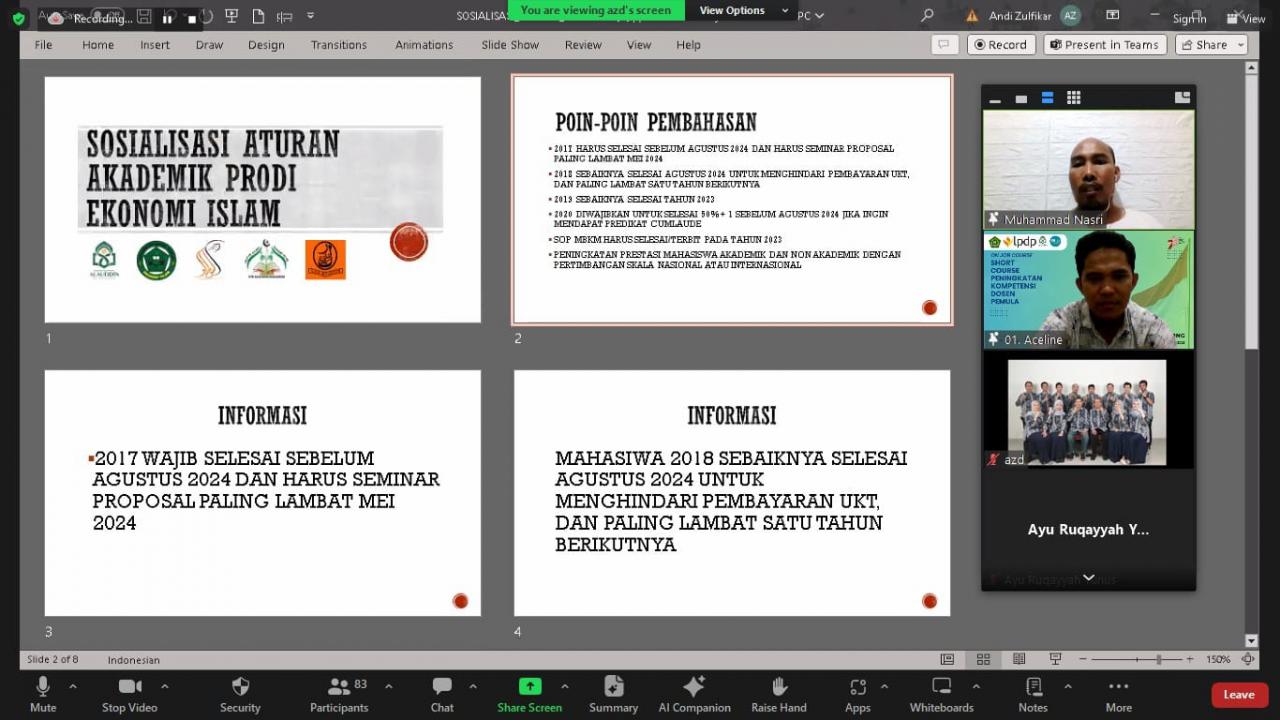 Gambar Dialog Akademik Ekonomi Islam UIN Alauddin, Sosialisasi Akselerasi Penyelesaian Studi