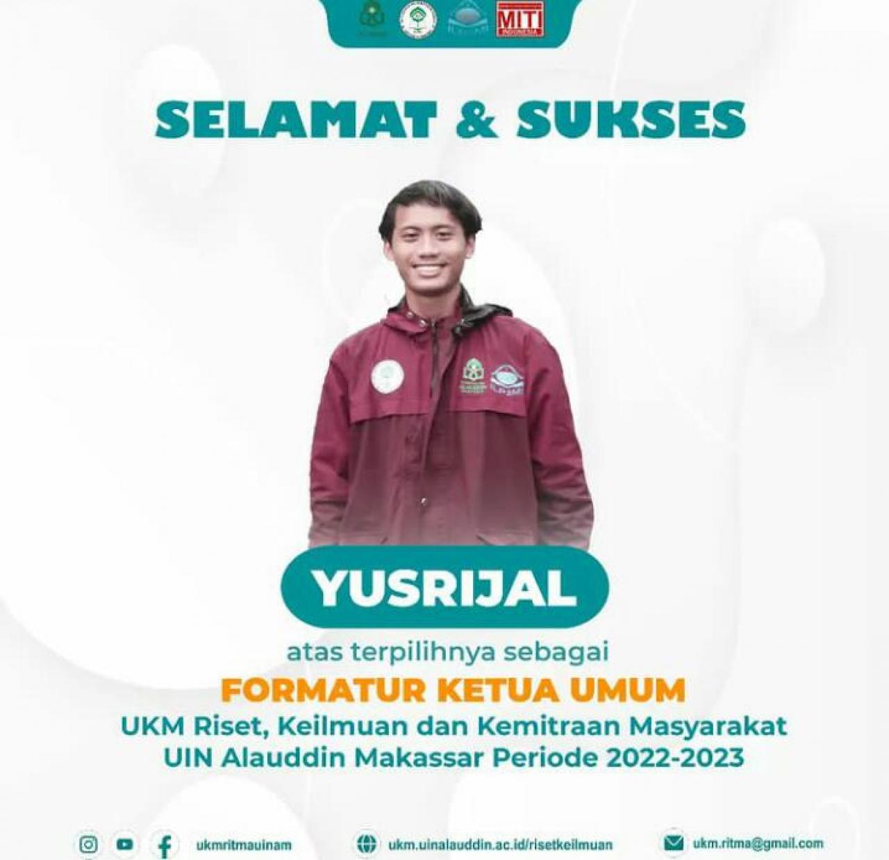 Gambar Diamanahkan Jadi Ketua UKM RITMA UIN Alauddin 2022, Yusrijal Minta Loyalitas Kader