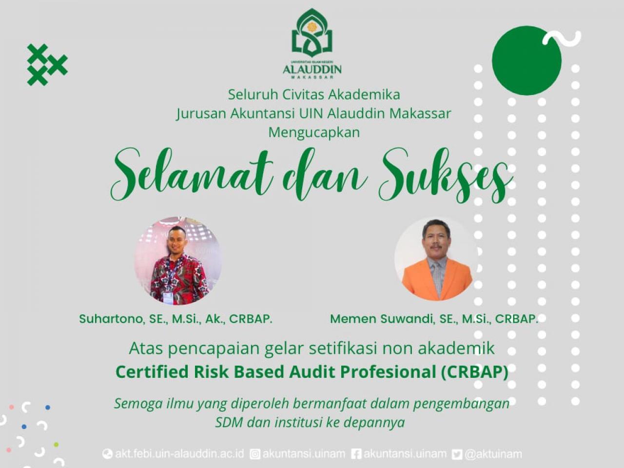 Gambar Dua Dosen Akuntasi UIN Alauddin Raih Gelar CRBAP