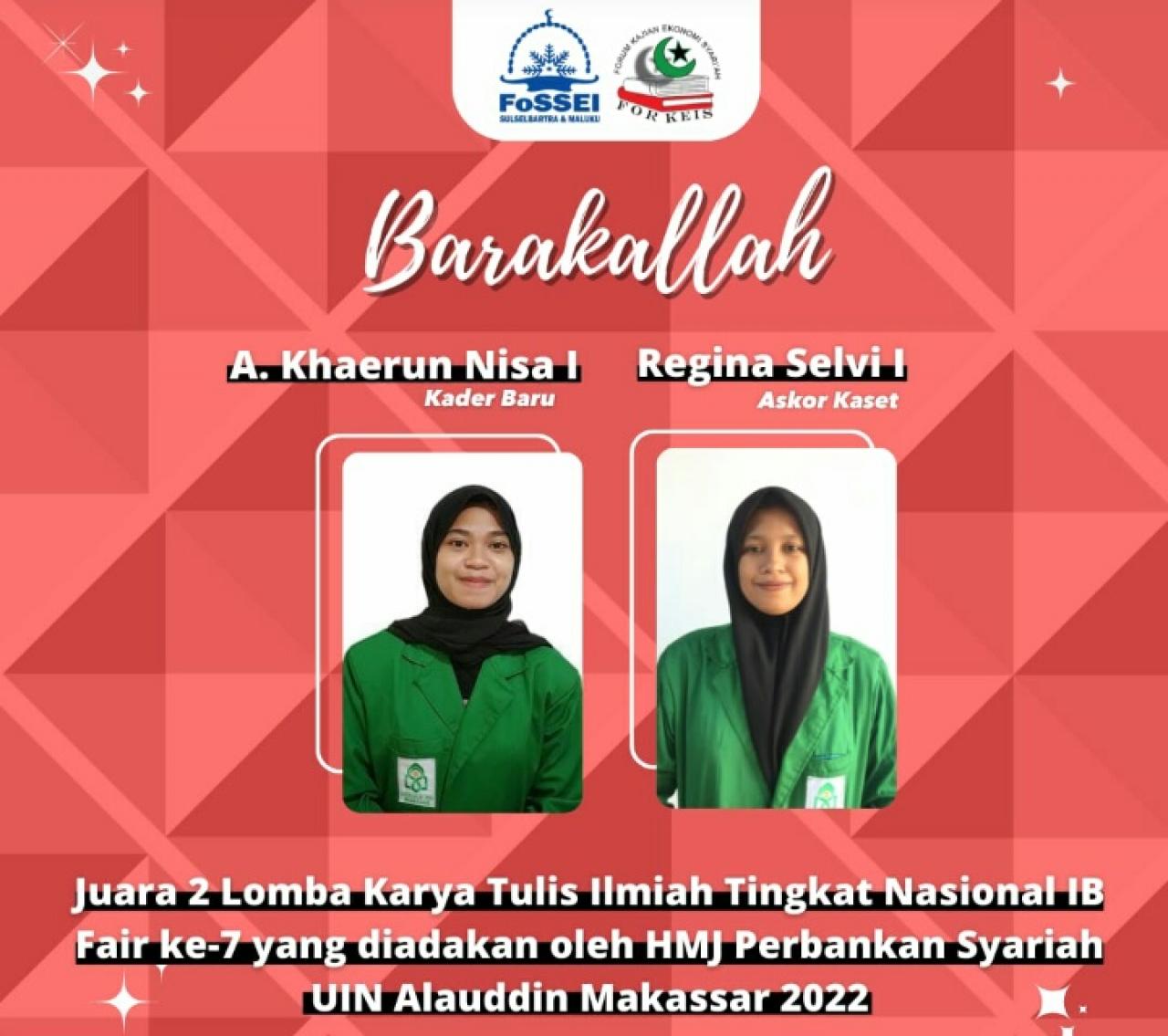 Gambar Dua Mahasiswa Ekonomi Islam UIN Alauddin Torehkan Prestasi di IB Fair 2022
