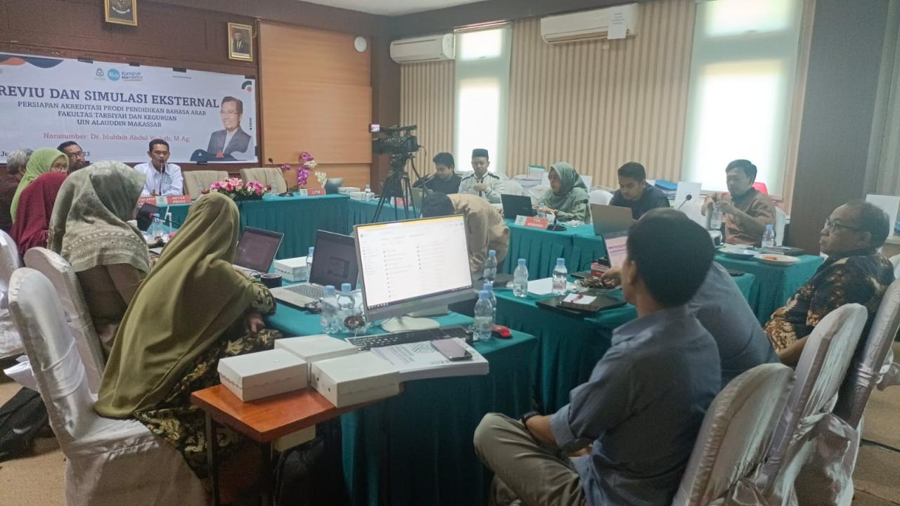 Gambar FTK UIN Alauddin Reviu dan Simulasi Eksternal Persiapan Akreditasi Prodi PBA