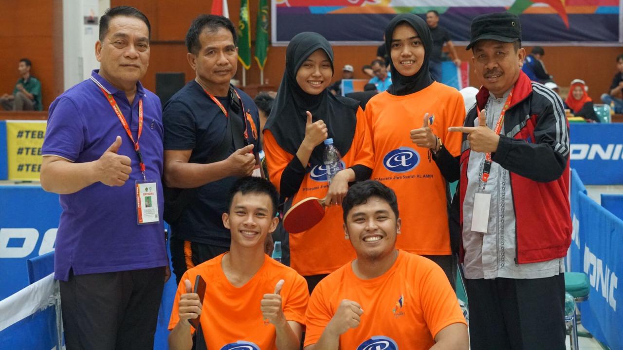 Gambar Ganda Putra dan Putri Masuk Semifinal Cabor Tennis Meja Pesona I PTKN