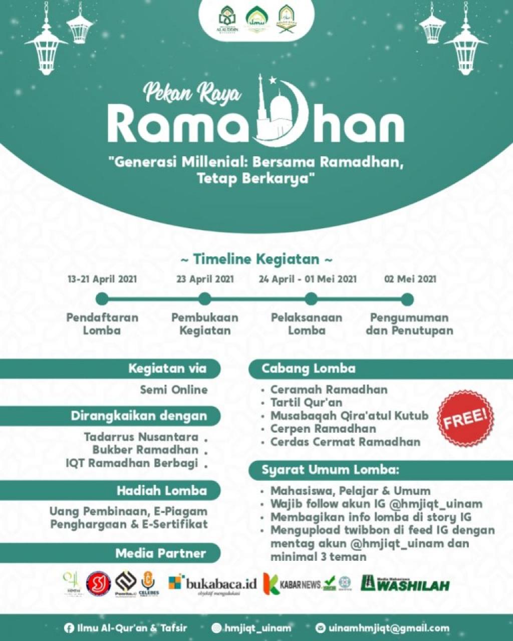 Gambar Gelar Pekan Raya Ramadhan, HMJ IQT Buka Pendaftaran Lomba Skala Nasional
