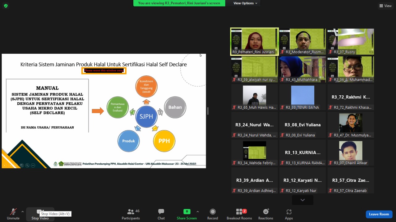 Gambar Halal Center UIN Alauddin dan BPJPH Kemenag Adakan Pelatihan Pendamping Proses Produk Halal