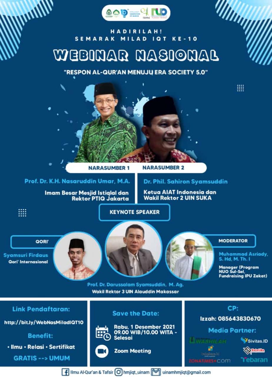 Gambar HMJ IQT UIN Alauddin Rangkaikan Milad One Decade dengan Webinar Nasional