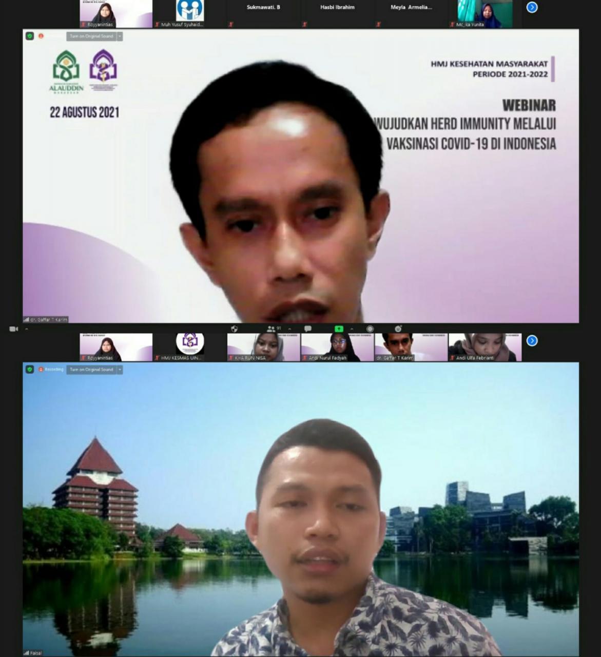 Gambar HMJ Kesmas UIN Alauddin Gelar Webinar, Bahas Vaksinasi Covid-19 di Indonesia