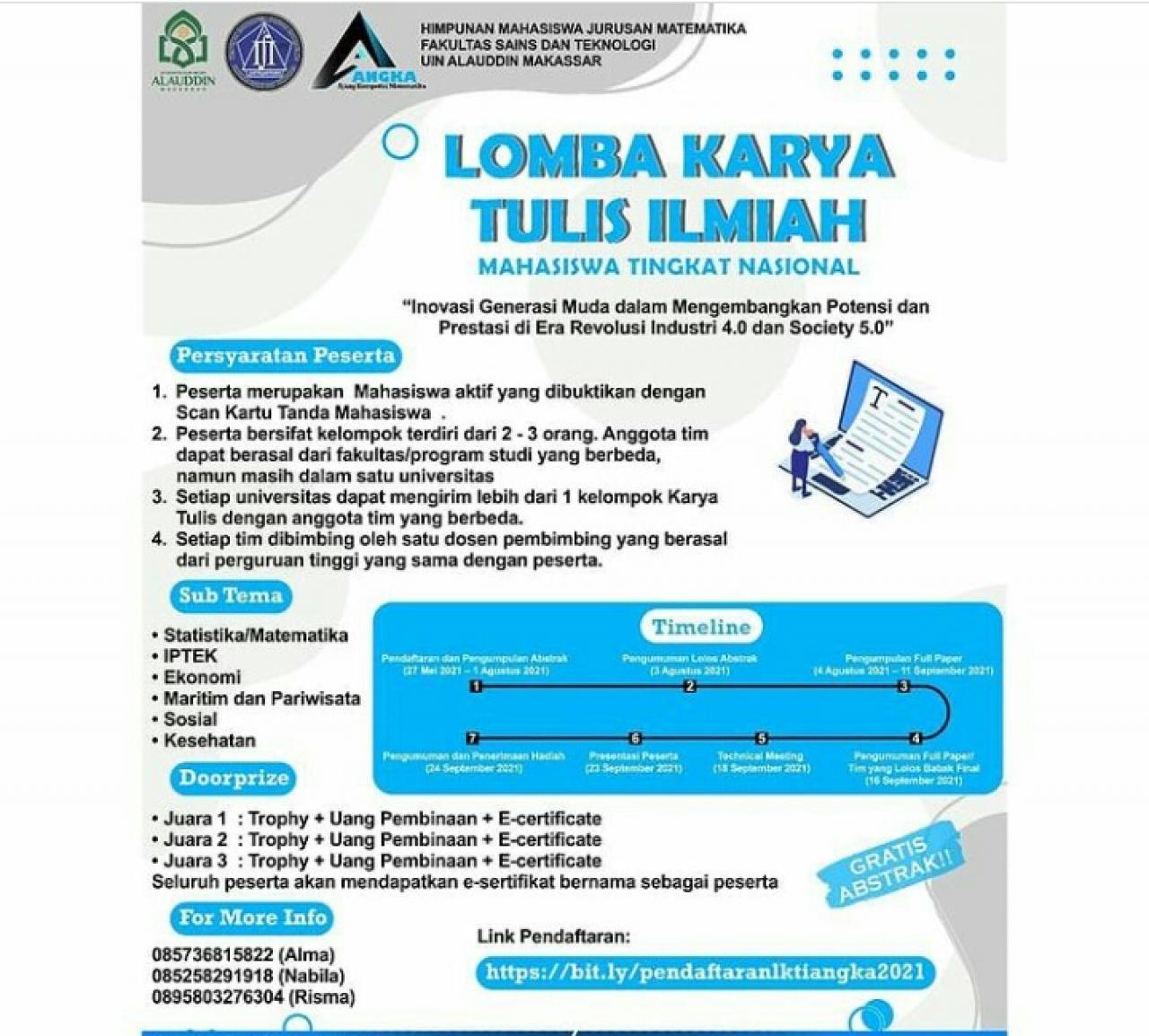 Gambar HMJ Matematika UIN Alauddin Buka Lomba KTI Mahasiswa Tingkat Nasional