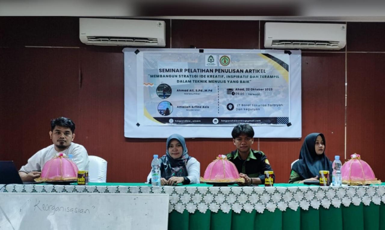 Gambar HMJ Pendidikan Biologi FTK Asah Mahasiswa Menulis Artikel Ilmiah Melalui Seminar