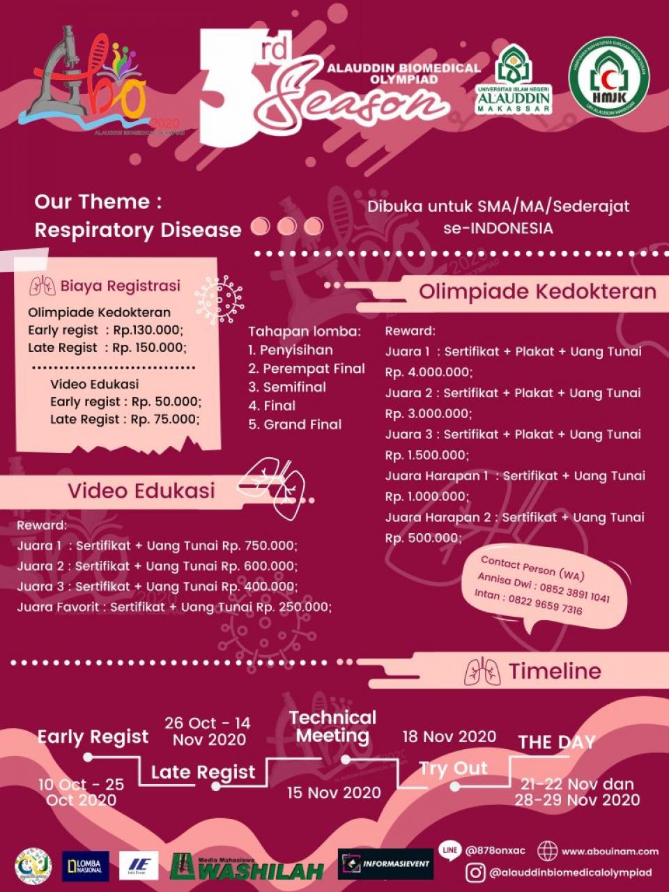 Gambar HMJ Pendidikan Dokter UIN Alauddin Gelar Alauddin Biomedical Olimpiade 2020