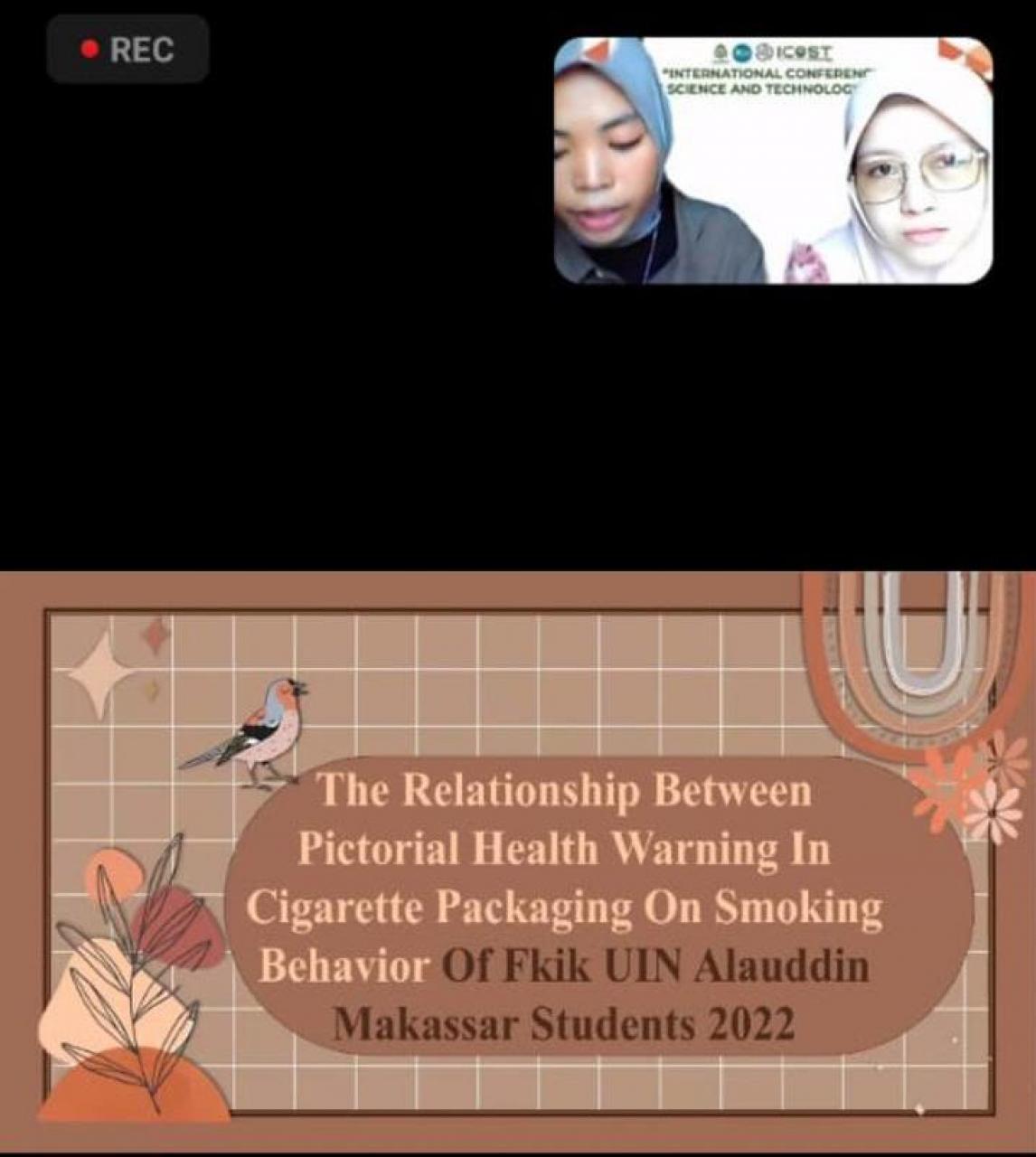 Gambar ICOST 2023, Dua Mahasiswa Kesmas UIN Alauddin Kaji Pictorial Health Warning pada Kemasan Rokok