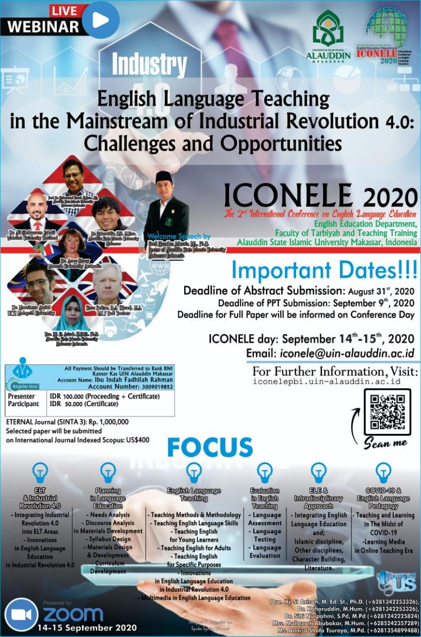 Gambar Jurusan PBI Gelar ICONELE, Libatkan Presenter Lintas Negara