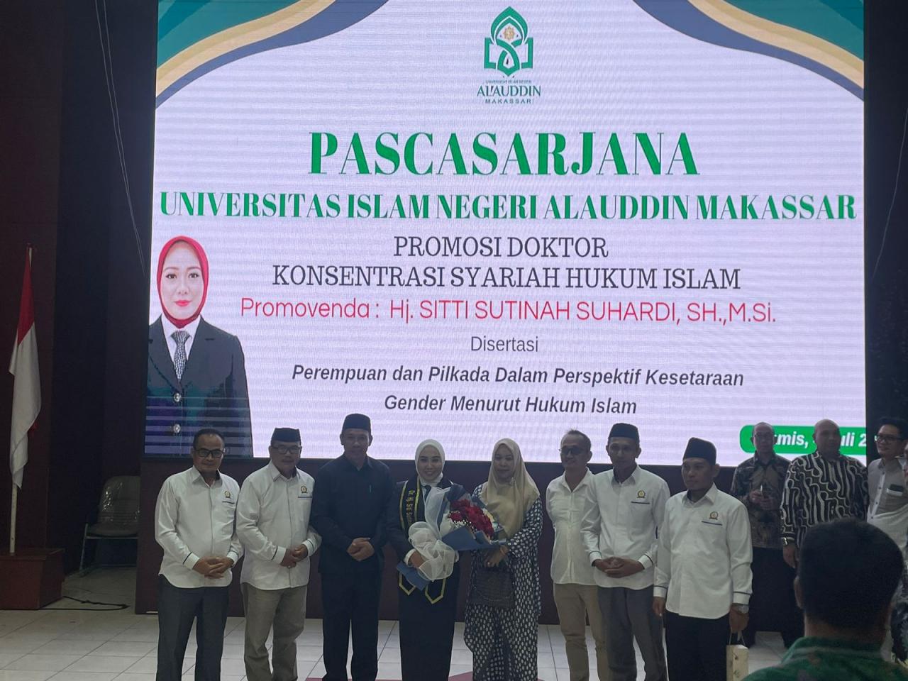 Gambar Kaji Kesetaraan Gender dalam Pilkada, Bupati Mamuju Berhasil Raih Doktor di UIN Alauddin Makassar