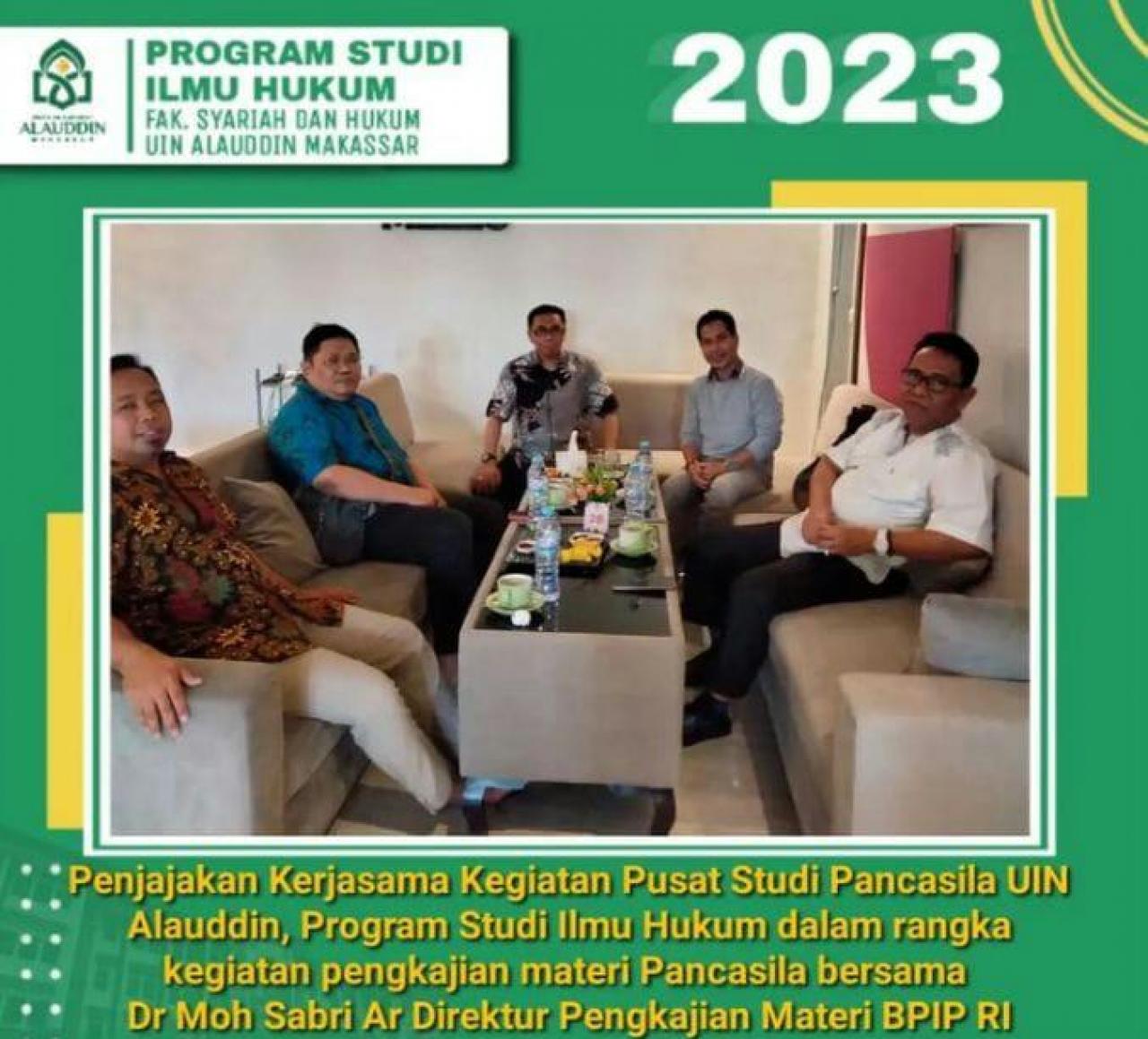 Gambar Kaji Materi Pancasila, Prodi Ilmu Hukum UIN Alauddin Gandeng BPIP RI