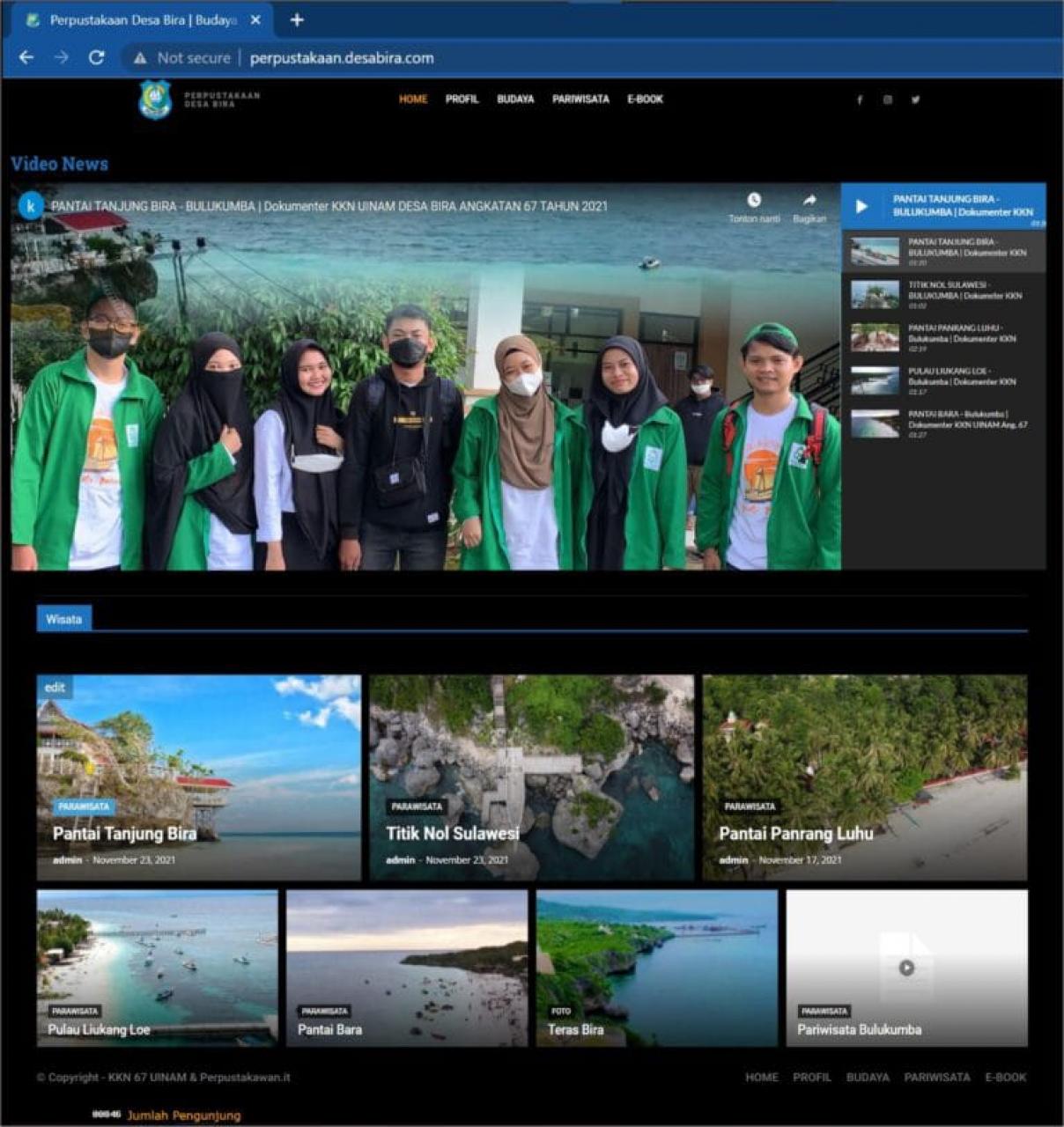 Gambar KKN UIN Alauddin di Desa Bira Launching Website Perpustakaan Pariwisata dan Budaya