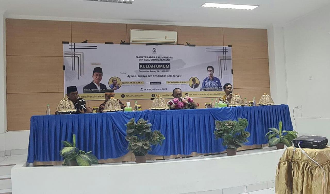 Gambar Kuliah Umum FAH UIN Alauddin Usung Agama, Budaya dan Pendidikan Anti Korupsi