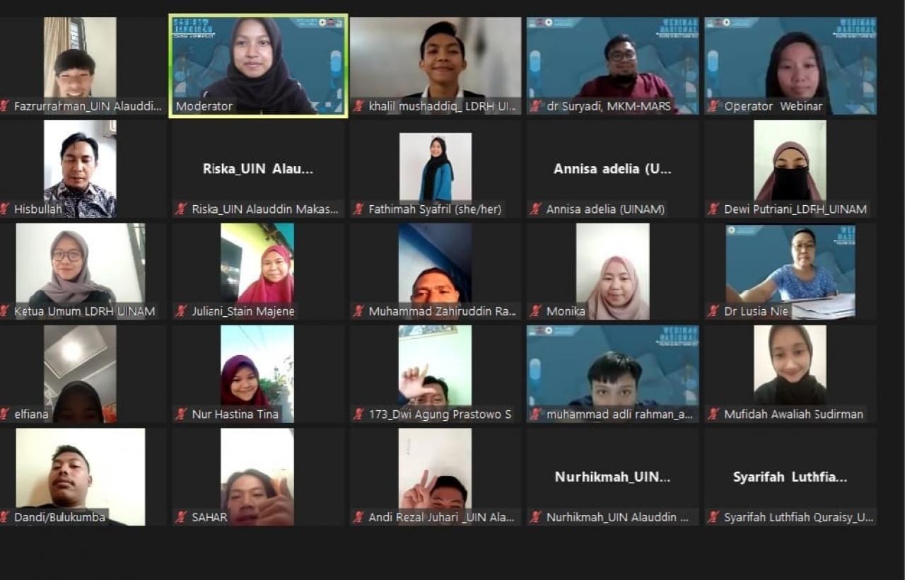 Gambar LDRH UIN Makassar Berkolaborasi Dengan NLDC Gelar Webinar Nasional, Bahas UUD Kesehatan