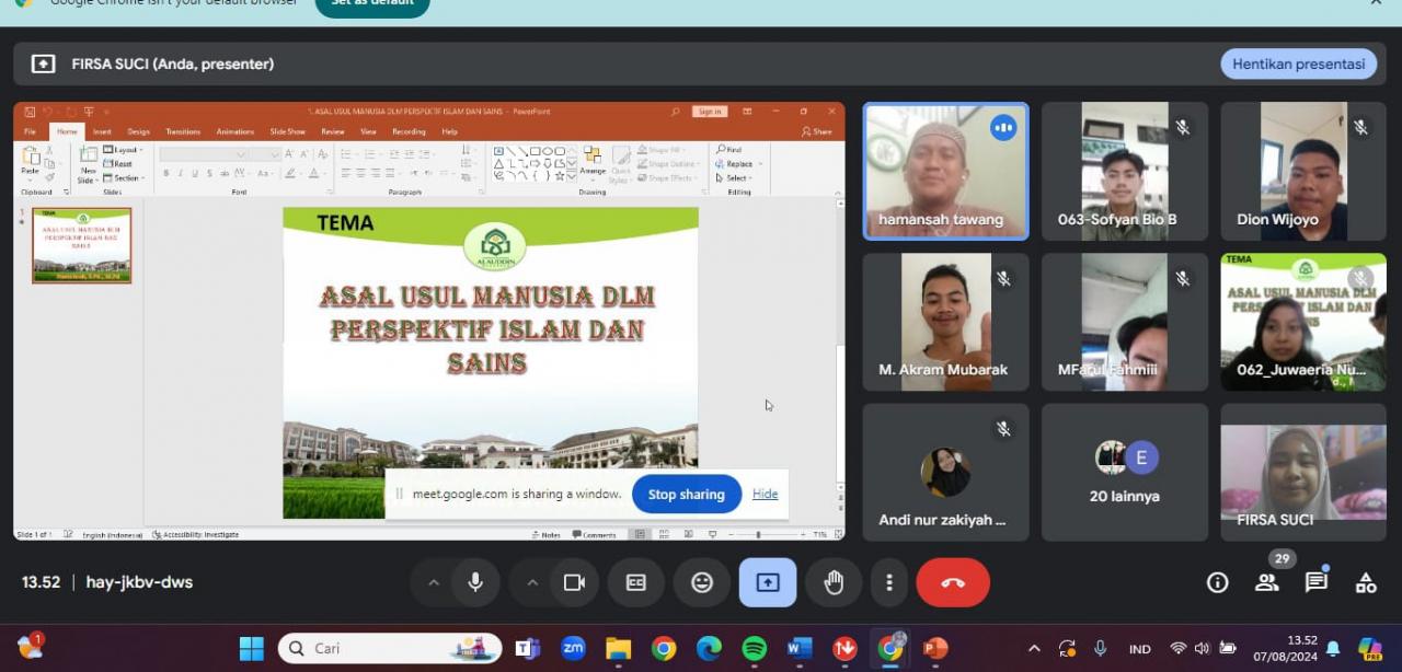Gambar LKM Pendidikan Biologi UIN Alauddin Kaji Asal Usul Manusia dalam Perspektif Islam dan Sains