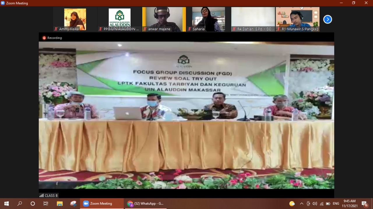 Gambar LPTK UIN Alauddin Review Soal Try Out PPG Bagi Peserta Retaker