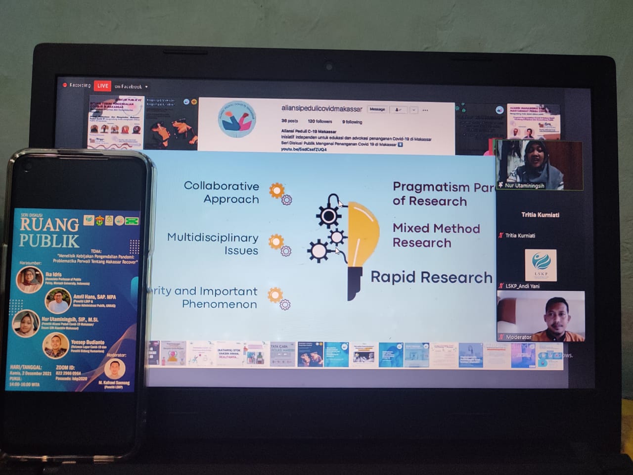 Gambar LSKP, Aliansi Peduli Covid dan Lab Ilmu Politik Kolaborasi Bahas Makassar Recover