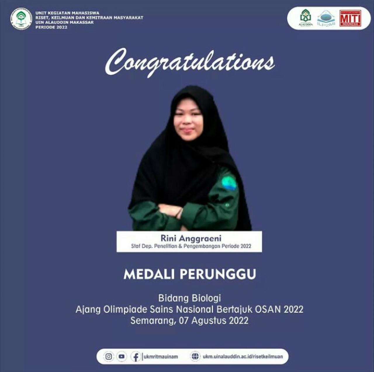 Gambar Mahasiswa Biologi UIN Alauddin Raih Perunggu di OSAN 2022