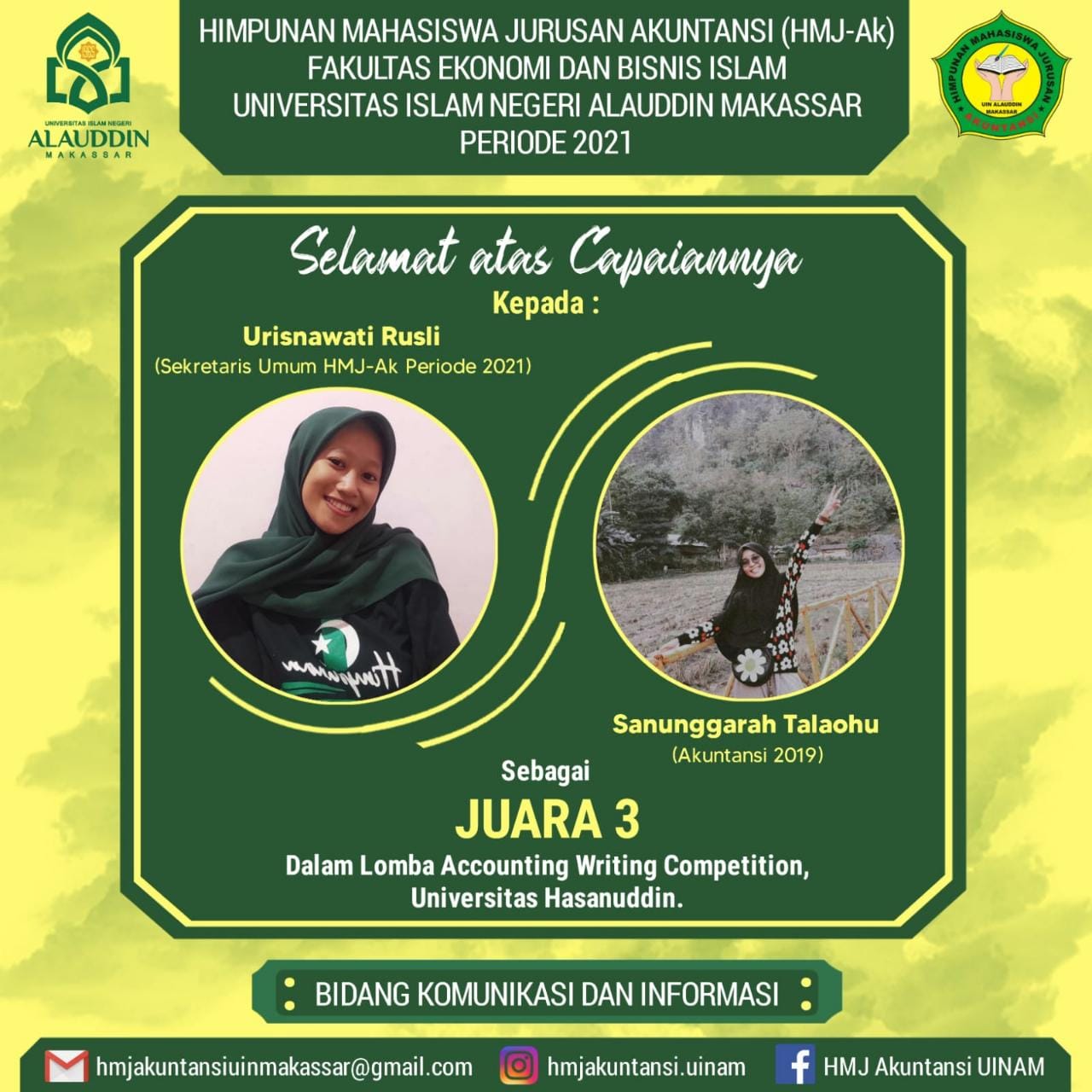 Gambar Mahasiswa FEBI UIN Alauddin Sabet Juara III Accounting Writing Competition di Unhas