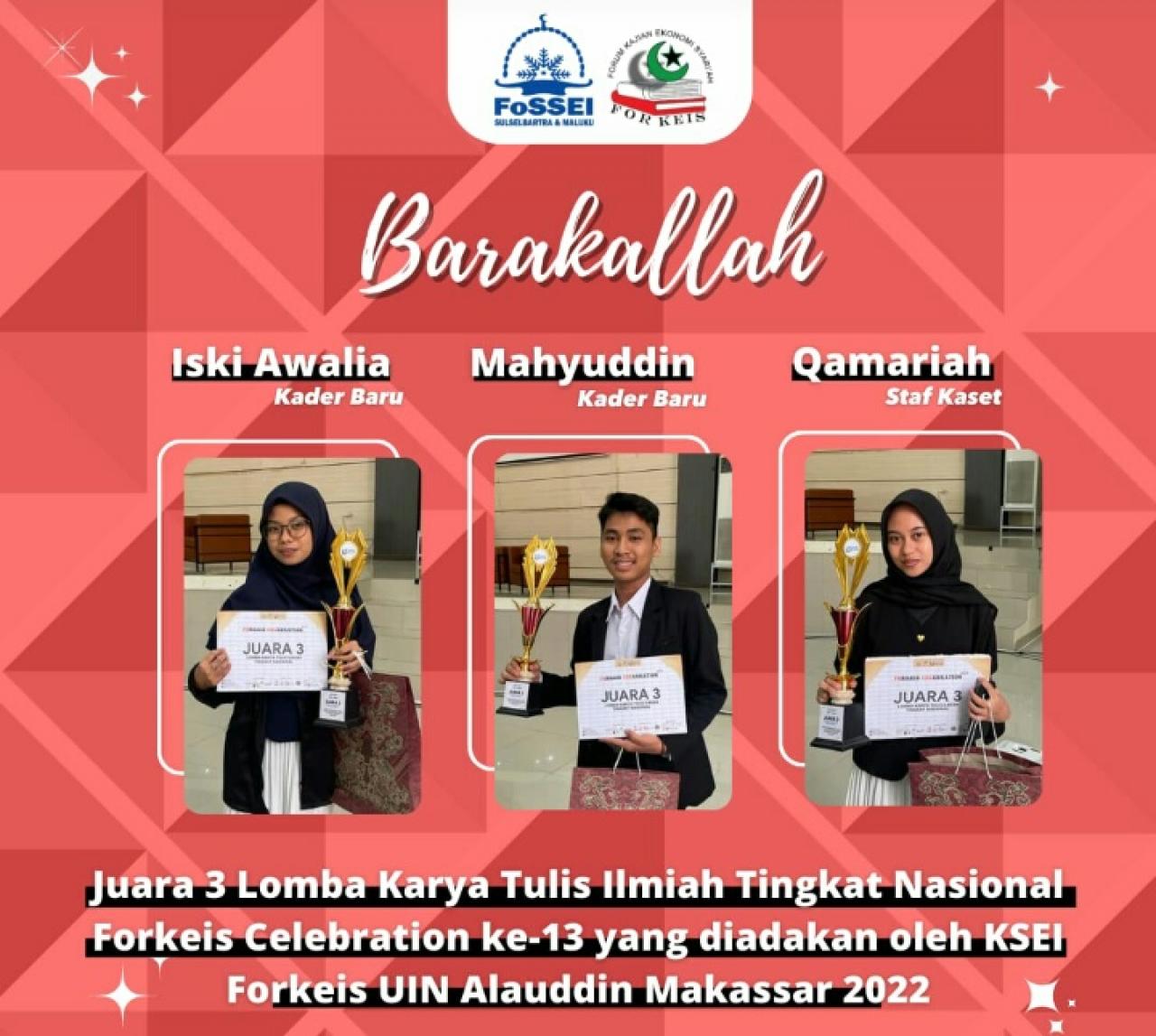 Gambar Mahasiswa Manajemen UIN Alauddin Juara III LKTI Tingkat Nasional 2022