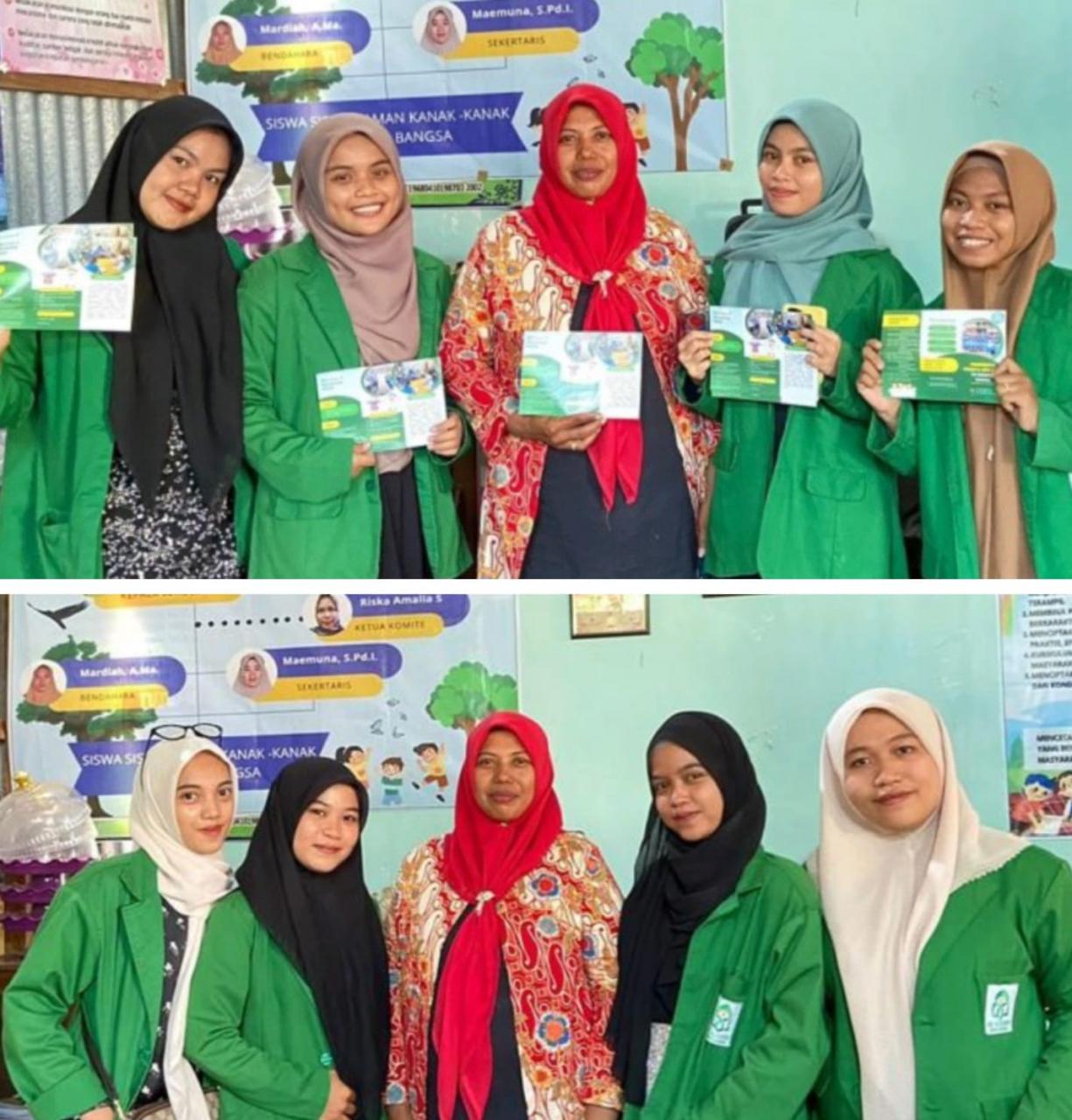 Gambar Mahasiswa MPI UIN Alauddin Buat Brosur dan Perbaharui Spanduk Organisasi TK Harapan Bangsa