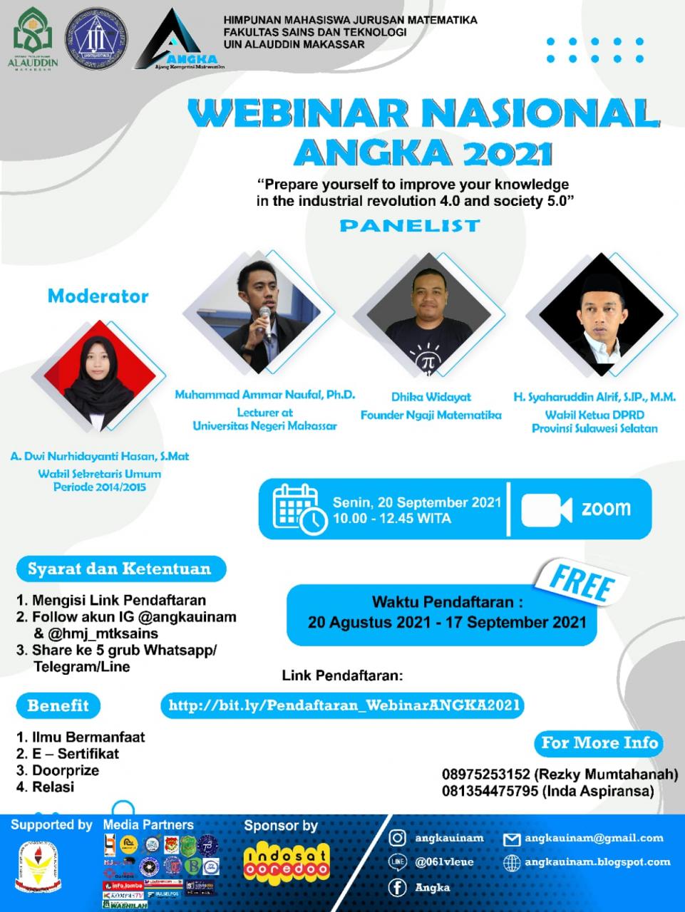 Gambar Meriahkan Kontes Angka 2021, HMJ Matematika UIN Alauddin Buka Webinar Nasional