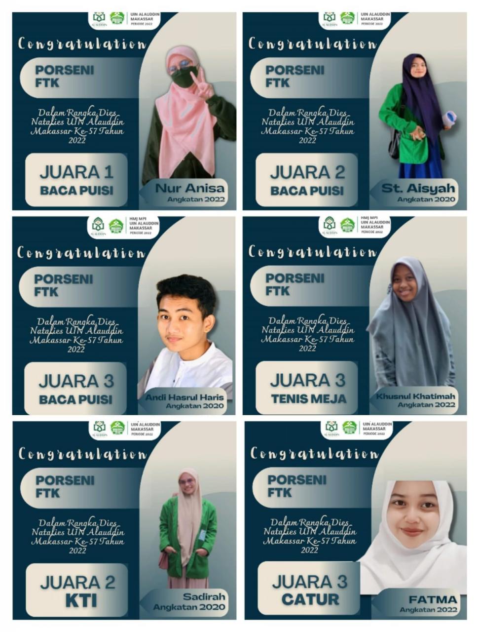 Gambar MPI UIN Alauddin Borong 6 Piala pada Porseni FTK