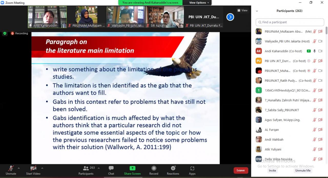 Gambar PBI UIN Alauddin Makassar Kolaborasi dengan PBI UIN Jakarta Gelar Workshop