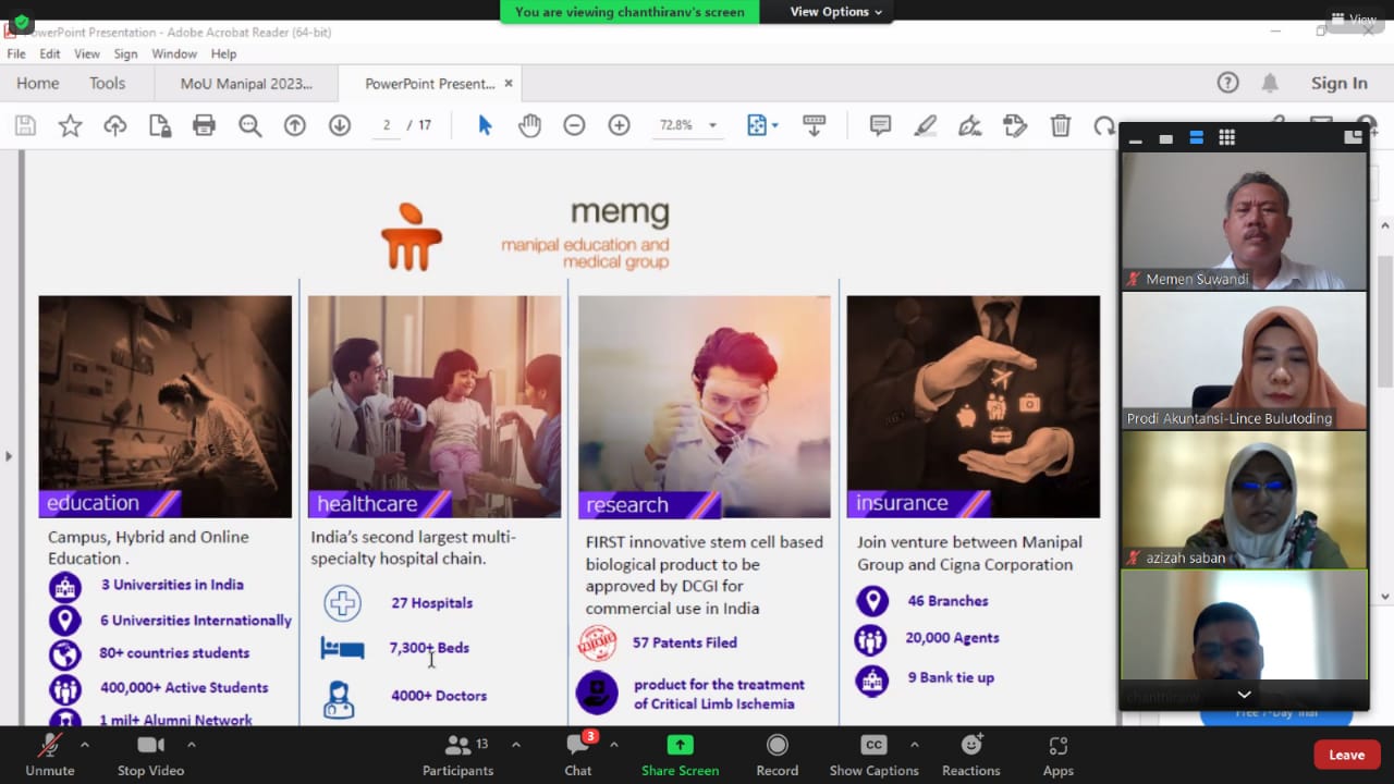 Gambar Penandatanganan MoA FEBI dan LoA Prodi Akuntansi UIN Alauddin dan Manipal International University.